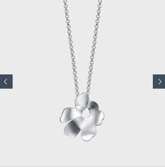 Marimekko x kalevala unikko silver necklace small new in box - Picture 2 of 8